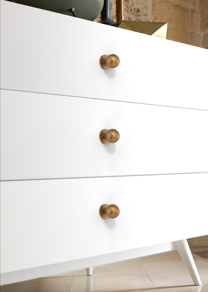 10 Pack Antique Brass Cabinet Knobs Single Hole Cabinet Pulls Round Kitchen C...