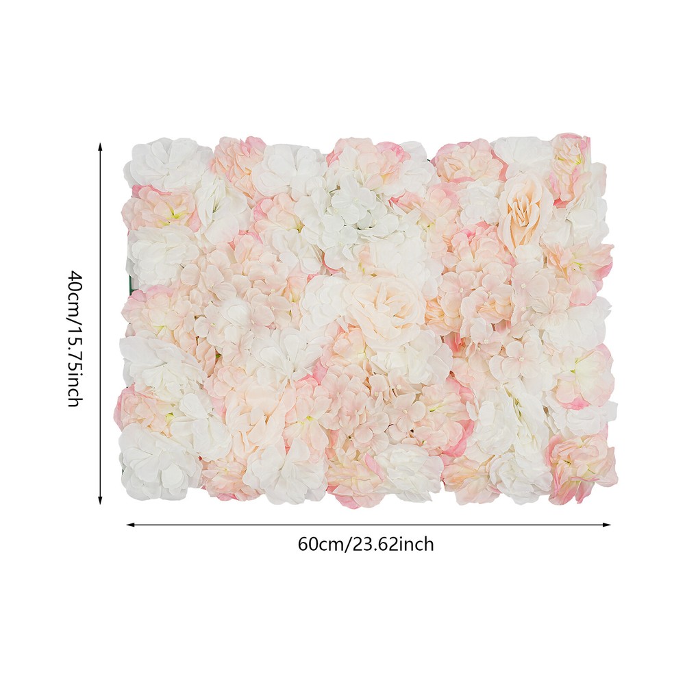 6Pcs Artificial Silk Flower Wall Panel Floral Backdrop Party Wedding Decoration