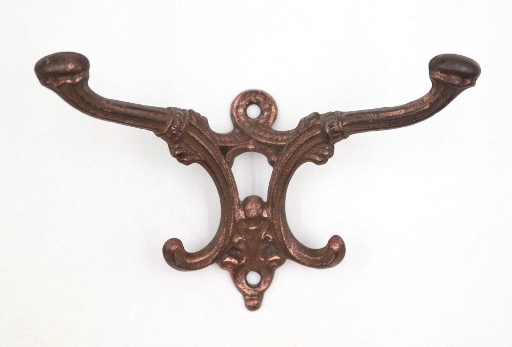 Antique Victorian Copper Plated Cast Iron Wall Hook