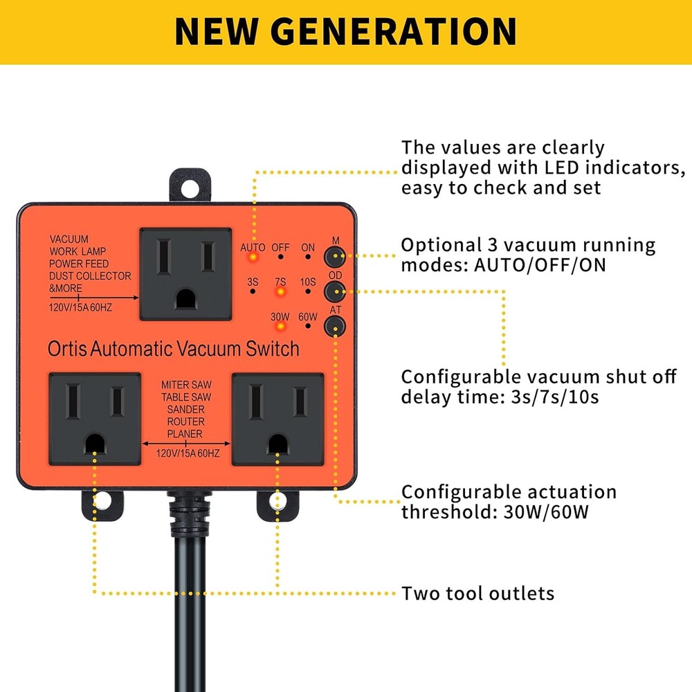 Automatic Vacuum Switch Dust Control Autoswitch More Power Tools Delay Vacuum
