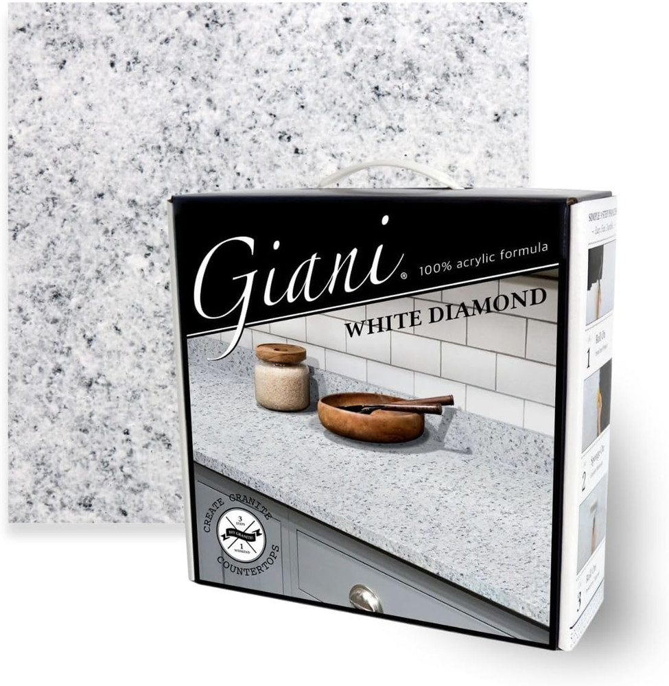 Granite Countertop Paint Kit 2.0-100% Acrylic (White Diamond)