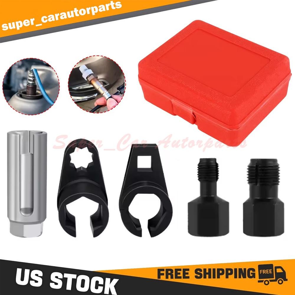 5pcs Oxygen O2 Sensor Socket Remover/Installer Thread Chaser Tool Set Kit 22mm