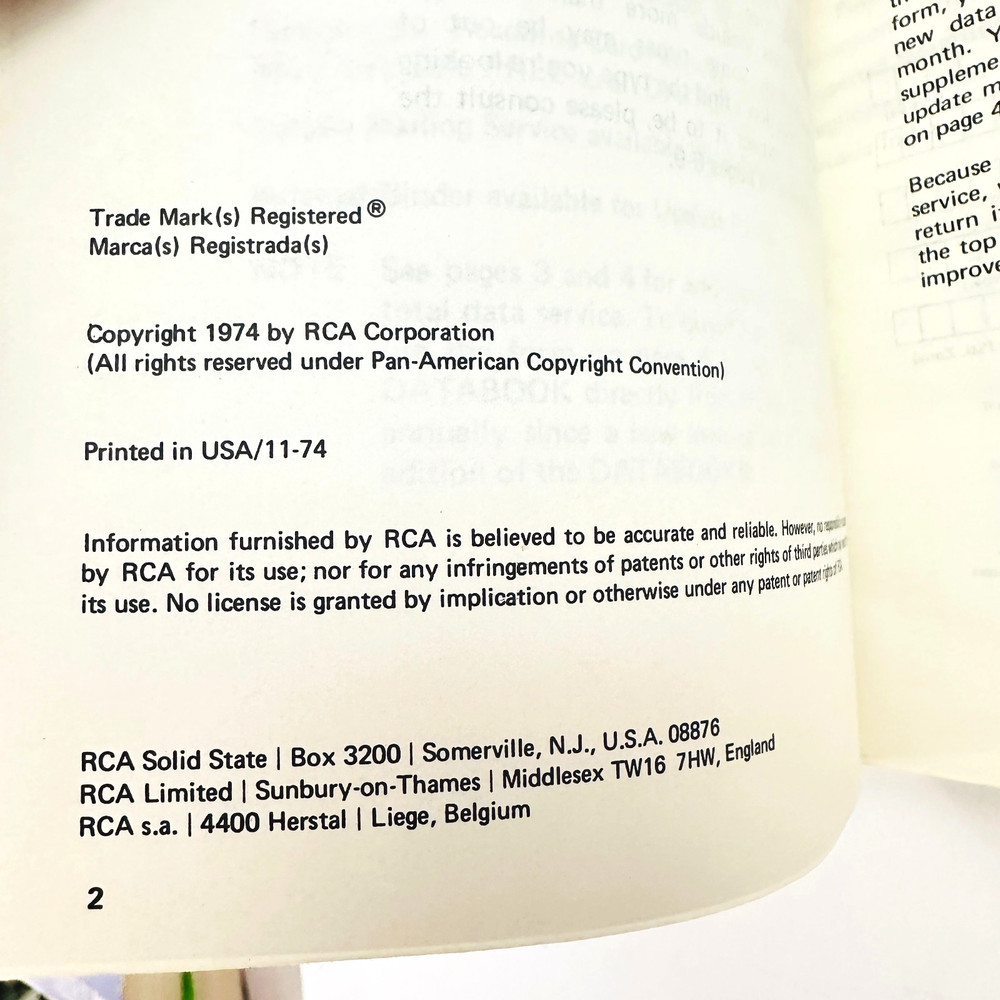4 RCA Databooks 1974 Power Transitor, Thyristers Rects, COS/MOS, Linear Circuits
