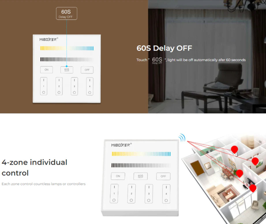 B2 - 4-Zone Panel Remote (Color Temperature)