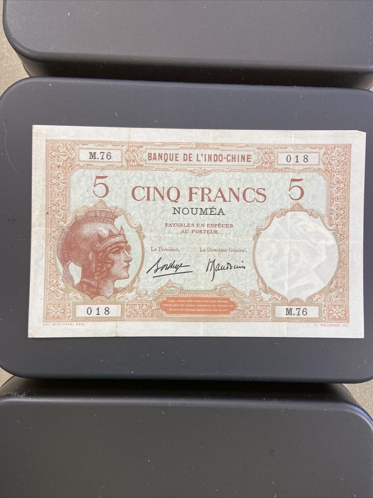 new caledonia 5 francs p4 short snorter