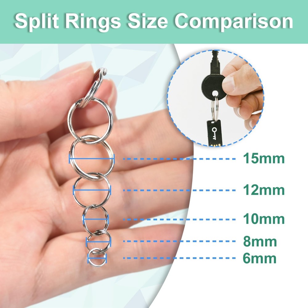 8mm 300 PCS Silver Tiny Split 8mm(inside dia. 6.6mm) Rings 300pcs