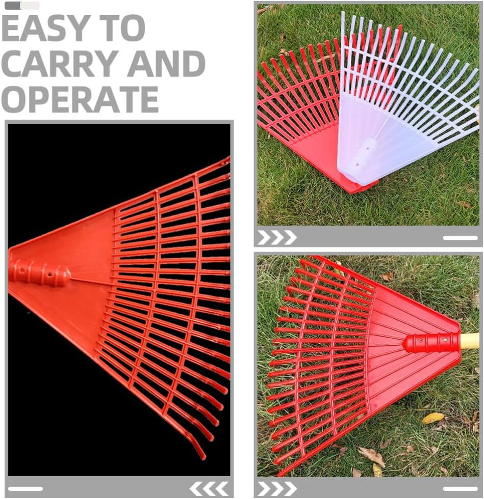 Plastic Rake Head 21 Tines Garden Leaf Rake Spring Shrub Grass Replacement Head