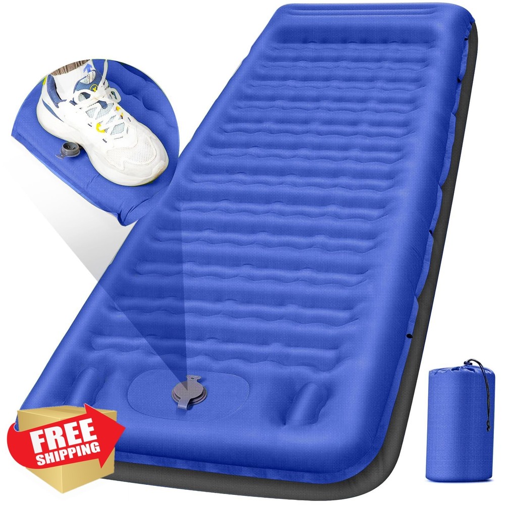 FNARMW Camping Sleeping Pad 5 Inch Thick Blue Grey