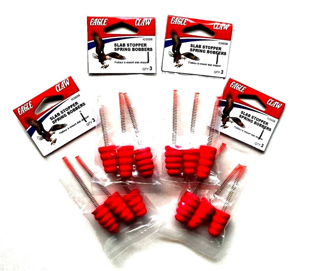 4 PACKS Eagle Claw Slab Stopper Spring Bobbers 3-Count Package #ICSSSB