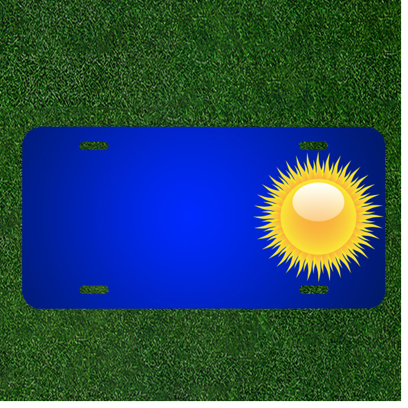 Custom Personalized License Plate With Add Names To Sun Rays Light Summer