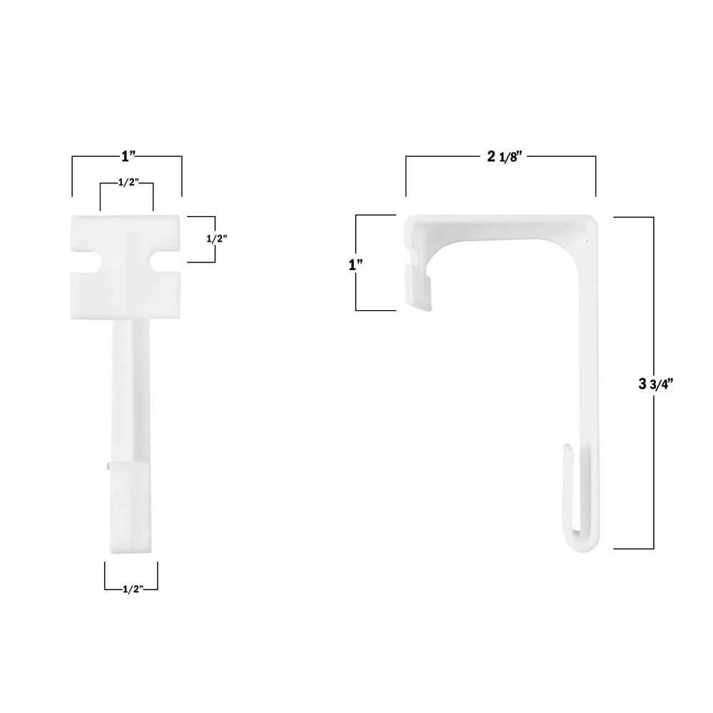 RV Designer Like White Plastic Side Curtain Drapery Hold Down Bracket - 8 Pack