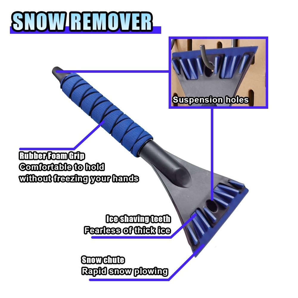 Ice Scraper for Car Windshield, No Scratch Window 12.53×4.23 inch, Blue