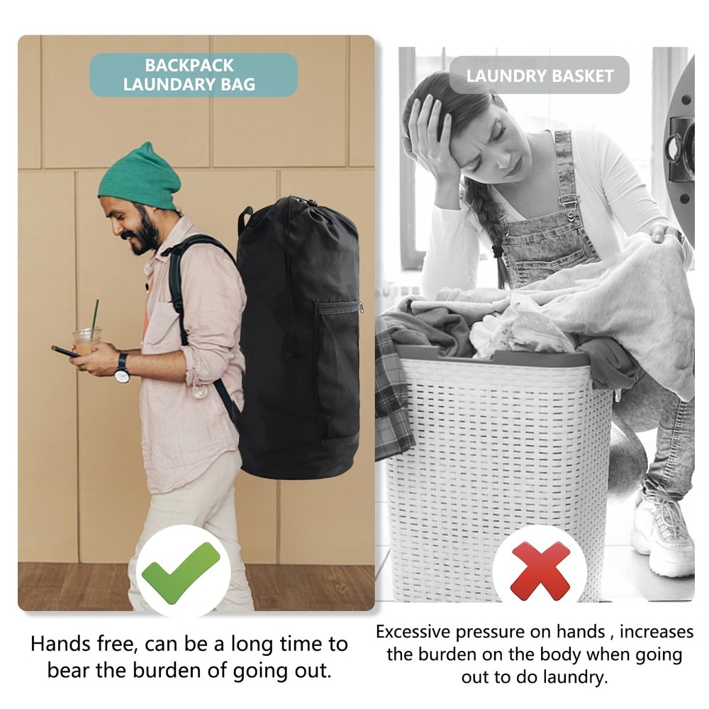 Laundry Storage Backpack Extra Large Capacity with Adjustable Straps for Student
