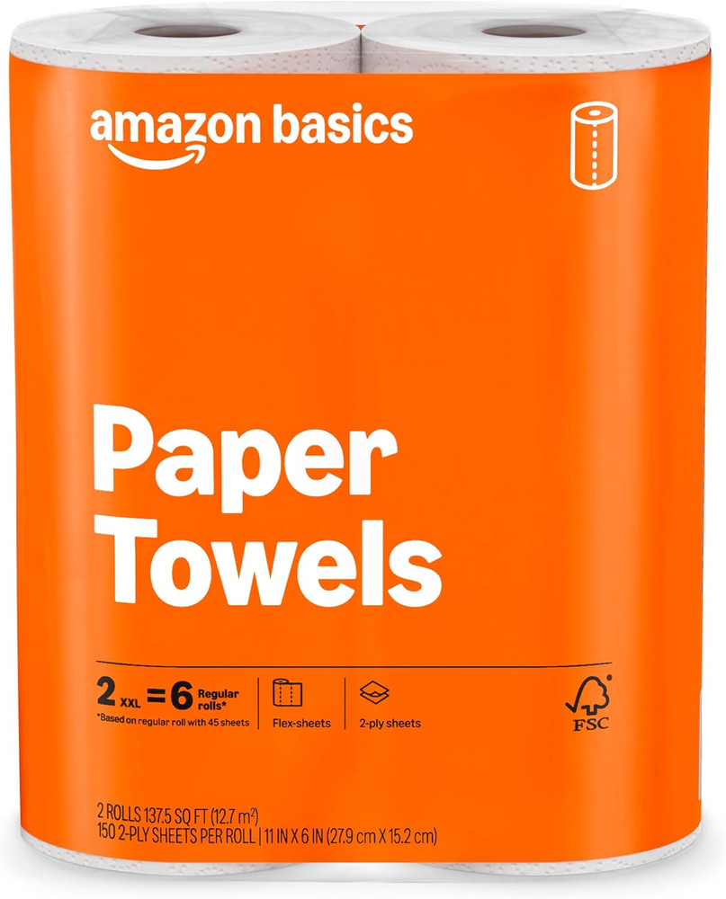 Fsc-Certified 2-Ply Flex-Sheets Paper Towels, 150 Sheets per Roll, 2 Basics Roll
