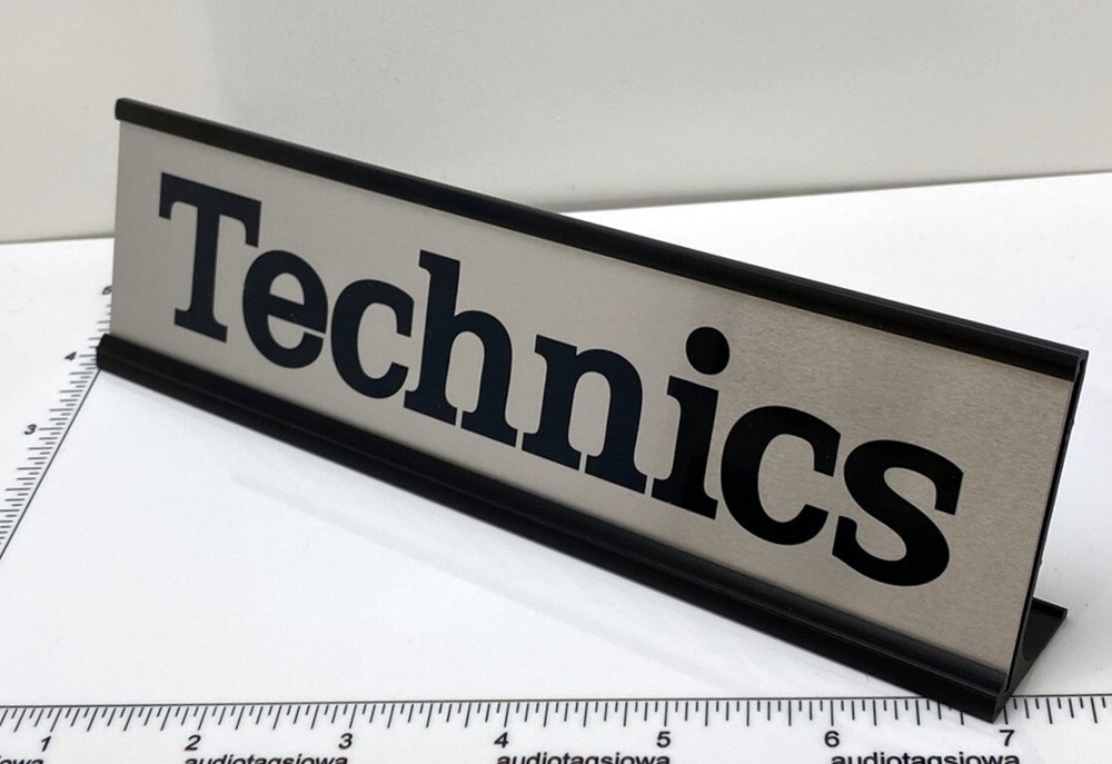 Technics Desk Sign - Custom Made Silver Aluminum