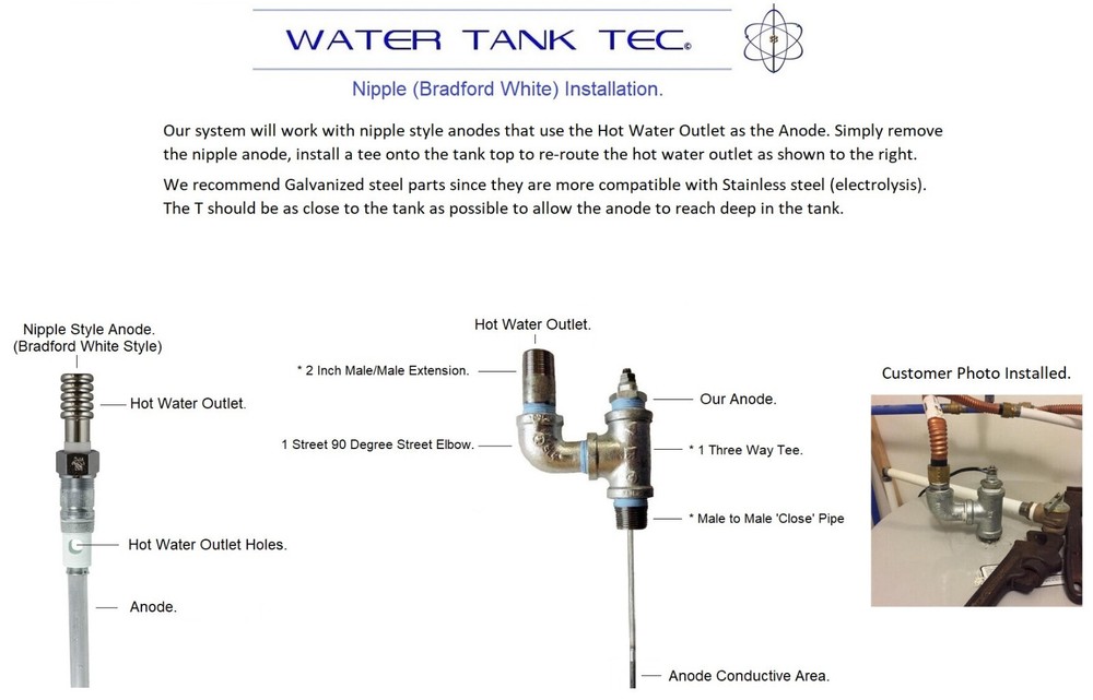 ICCP Powered Anode Rod System. Stops Internal Tank Corrosion & Hot Water Odor.