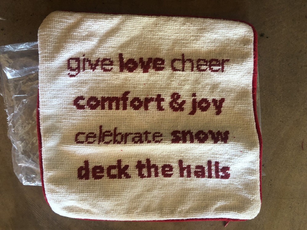 Embroidered Christmas Pillow Cover