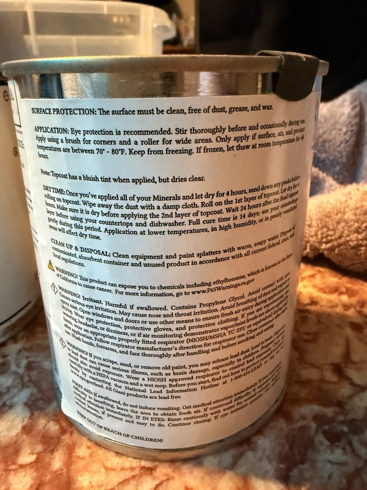 Countertop Paint Clear Acrylic High-Gloss Topcoat- Step 3