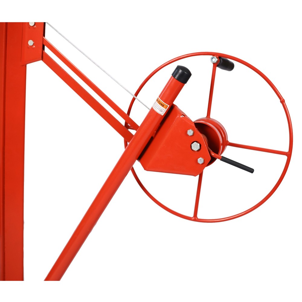 16 FT Drywall Rolling Lifter Panel Hoist Jack Lifter with 4" Lockable Wheels