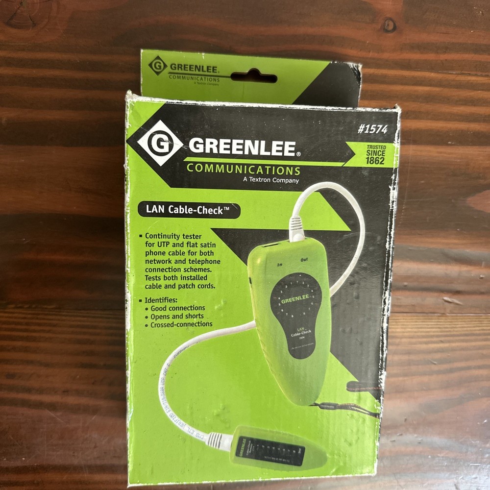 Greenlee #1574 LAN Cable Check for Testing UTP & Phone Patch Cables Kit