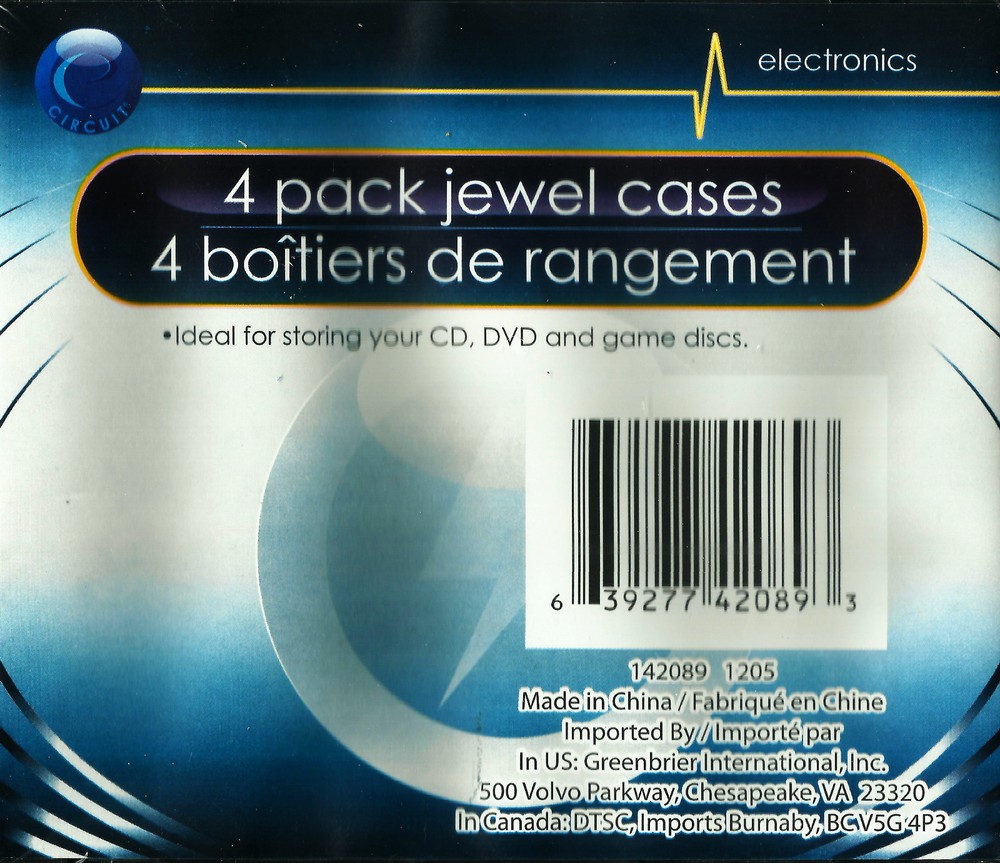 4 JEWEL CASES single Slimline clear plastic cd dvd blue ray Disc Storage Case
