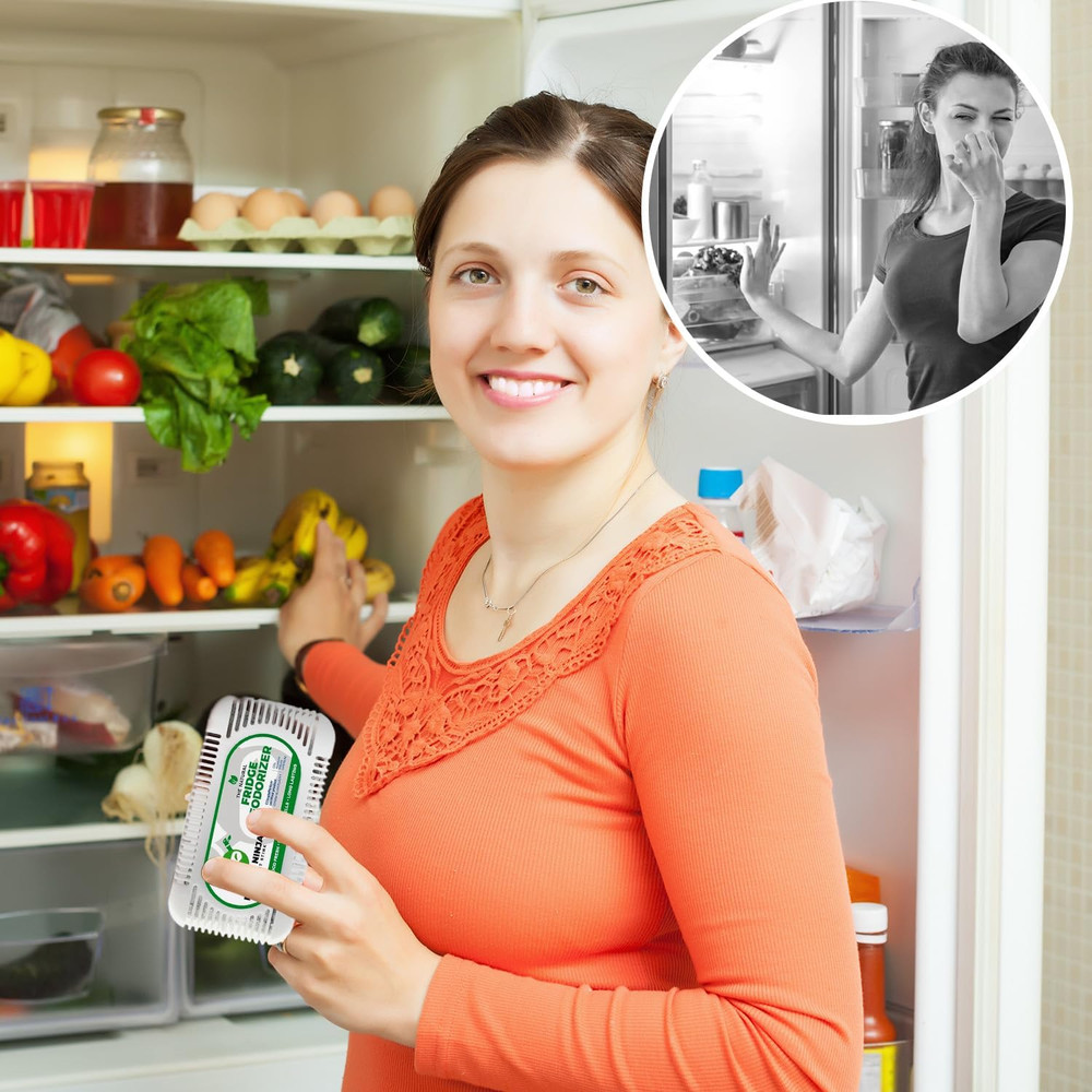 Fridge Ninja Fridge Deodorizer (2 Pack) - More Effective than Baking Soda - Natu