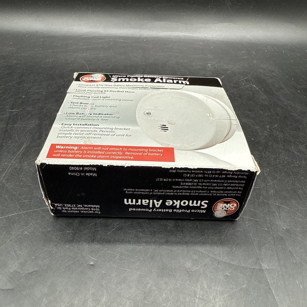 CODE ONE Smoke Alarm i9040 Micro Profile Battery Powered