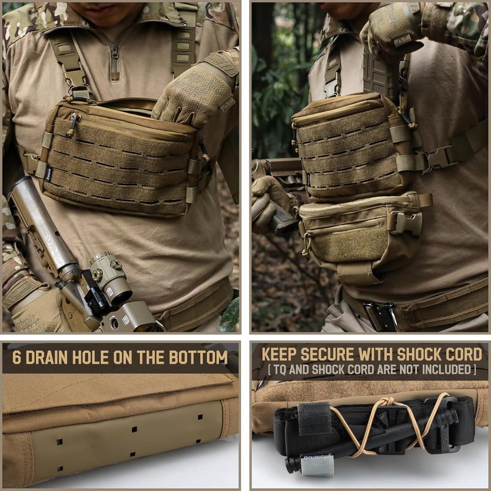 Coyote Brown Chest Rig Pack - Multiple Compartments