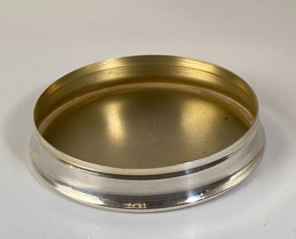 Antique c1910 Austrian Heavy Solid Silver Pill Trinket Box Gilt Interior