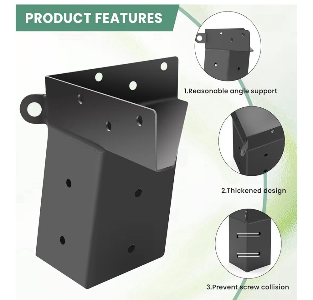 Deer Stand, Hunting Blind 4x4” Brackets & Hardware, Tree Observation Deck, Black