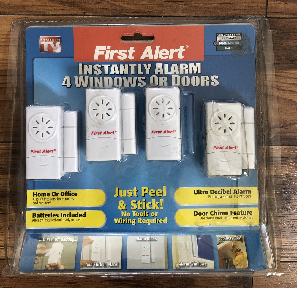 First Alert Premium Home Security For Windows or Doors Alarm System Open Box