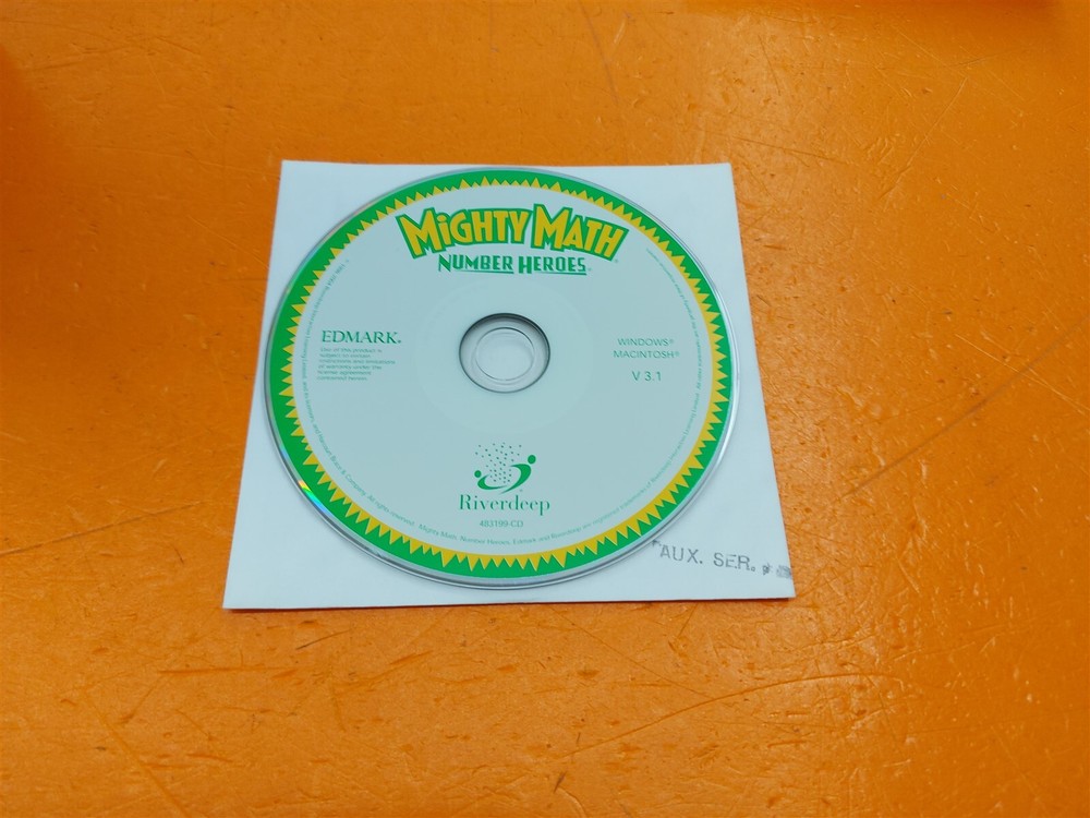 ⭐️⭐️⭐️⭐️⭐️ PC CD-ROM Edmark Mighty Math: Number Heroes V3.1 Windows/Mac