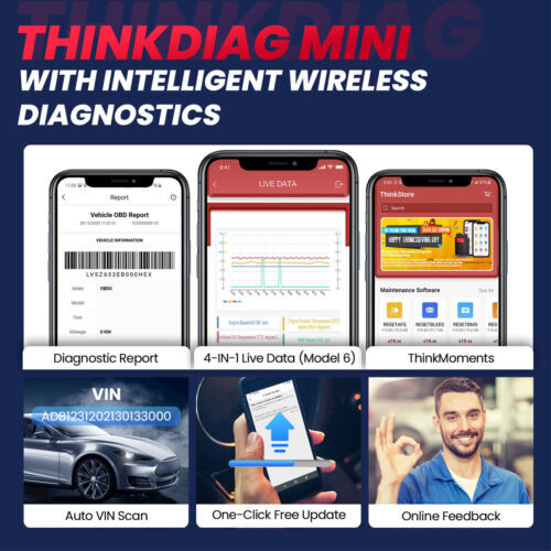 2025 THINKDIAG Mini OBD2 ABS SRS Tool Full System Auto Code Reader Scanner US