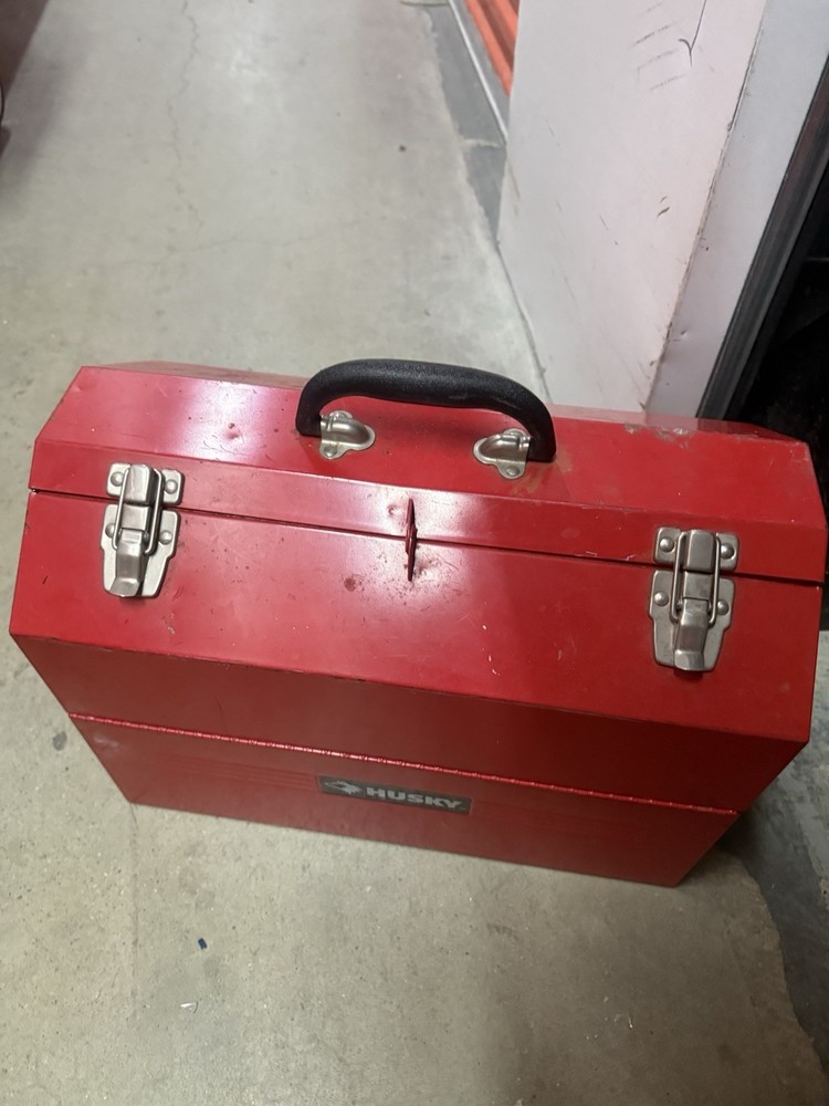 Vintage Husky Professional Cantilever Red Tool Box With Tools