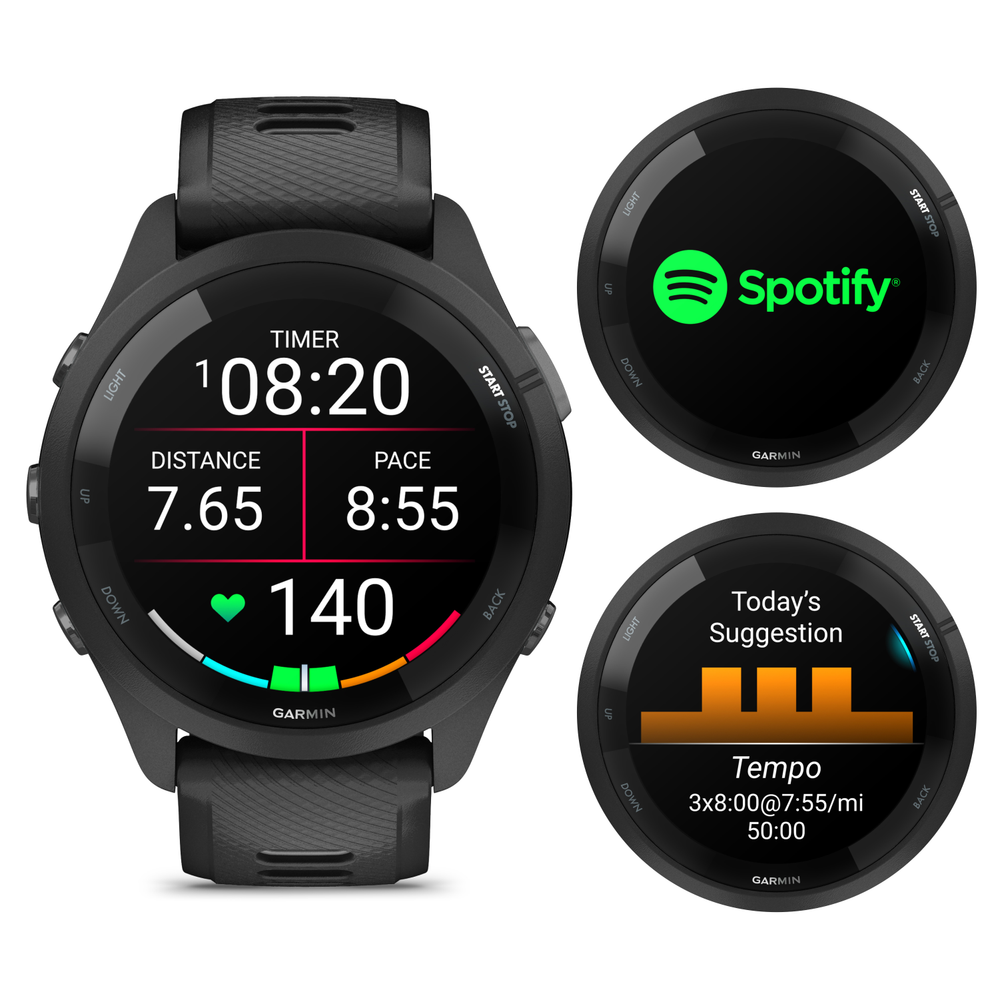 Garmin Forerunner 265 GPS Running Smartwatch AMOLED Display Black