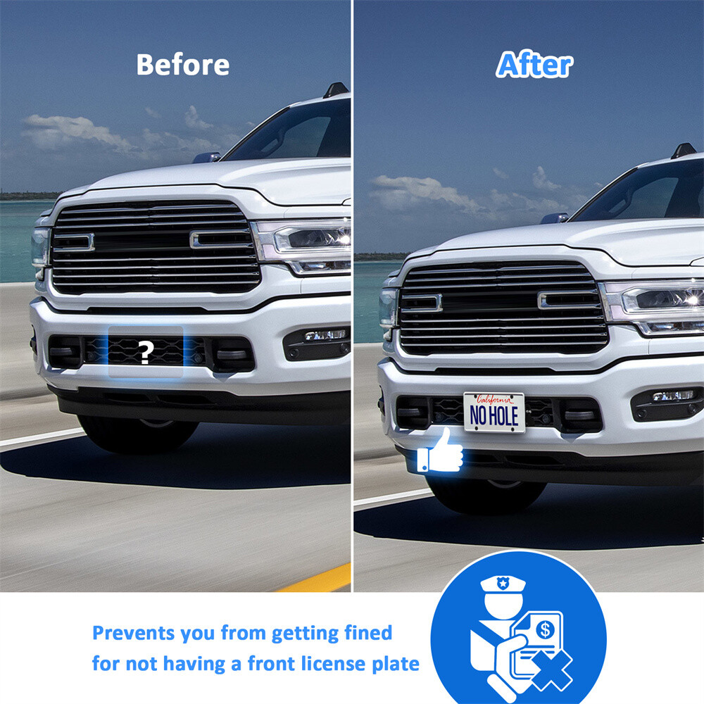For Ford Expedition Explorer Edge (No Drill) Front Grille License Plate Bracket