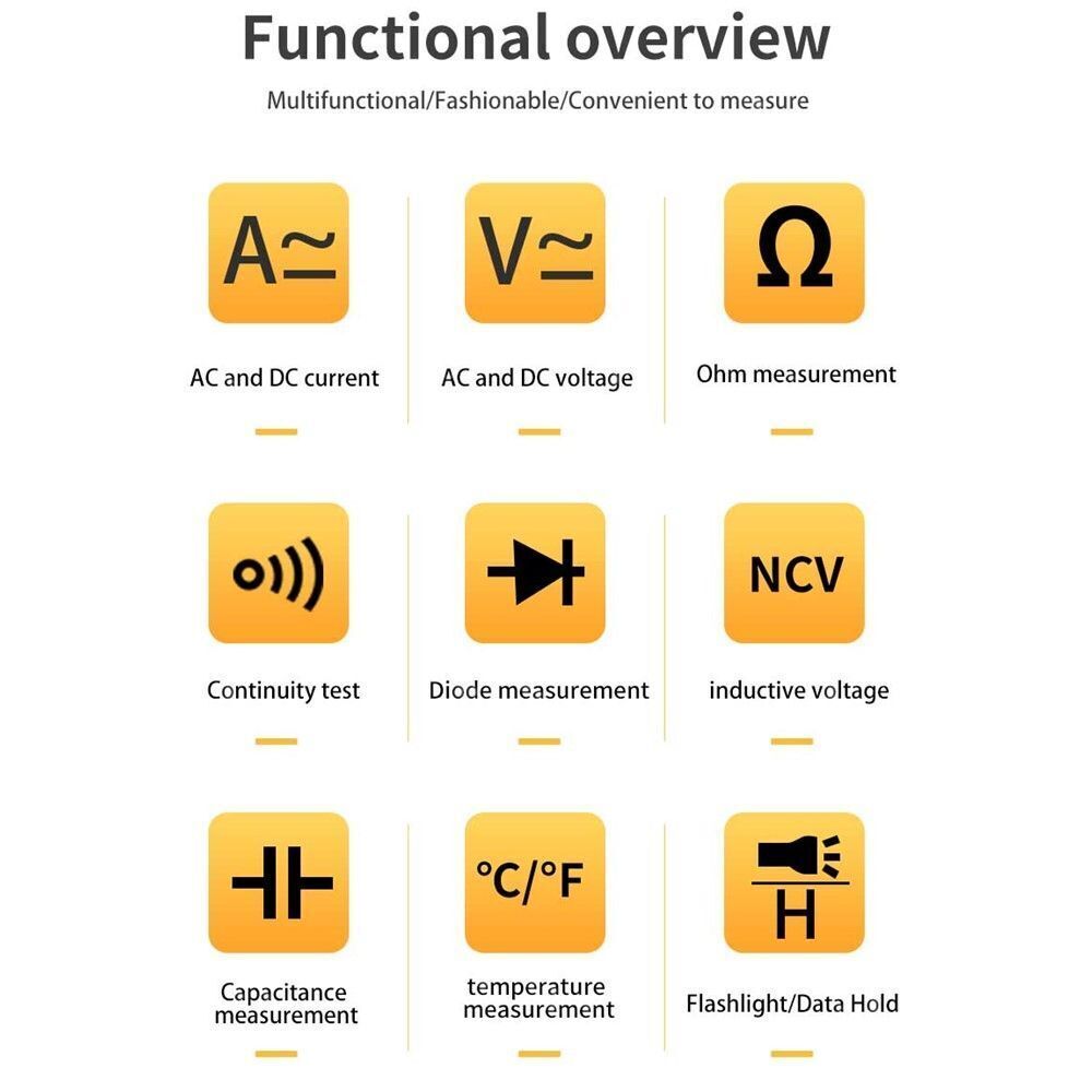 Clamp Multimeter DC T-RMS 6000 Counts Meter Tester Digital Voltmeter Diode Meter