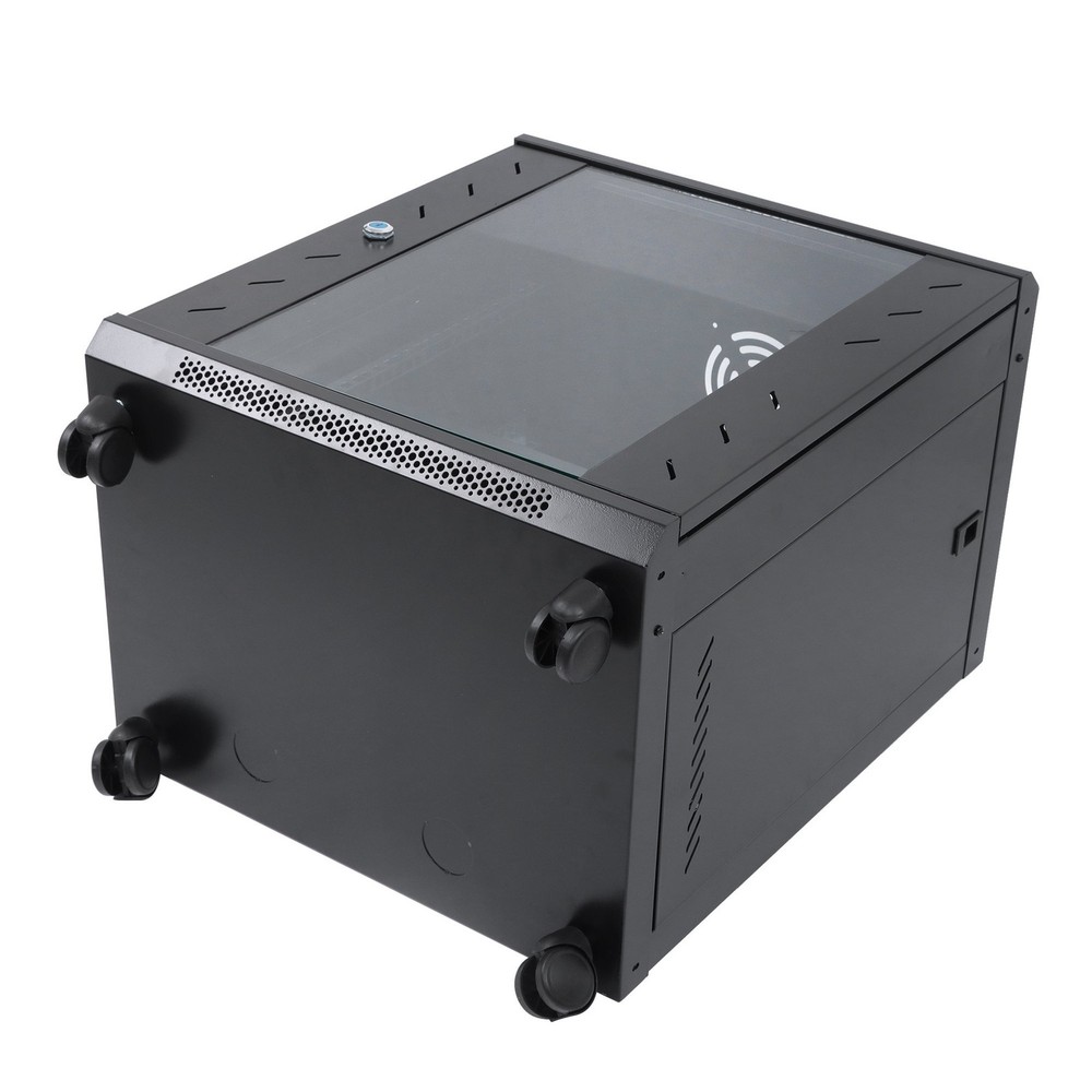 Wall Mount Server Rack 15.5" Deep Locking Glass Door & Panels 12U