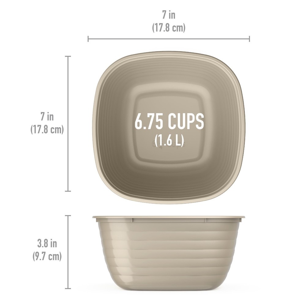 2 pack Prep 1-Compartment Bowls W/ Custom Fit Lids Reusable Microwaveable