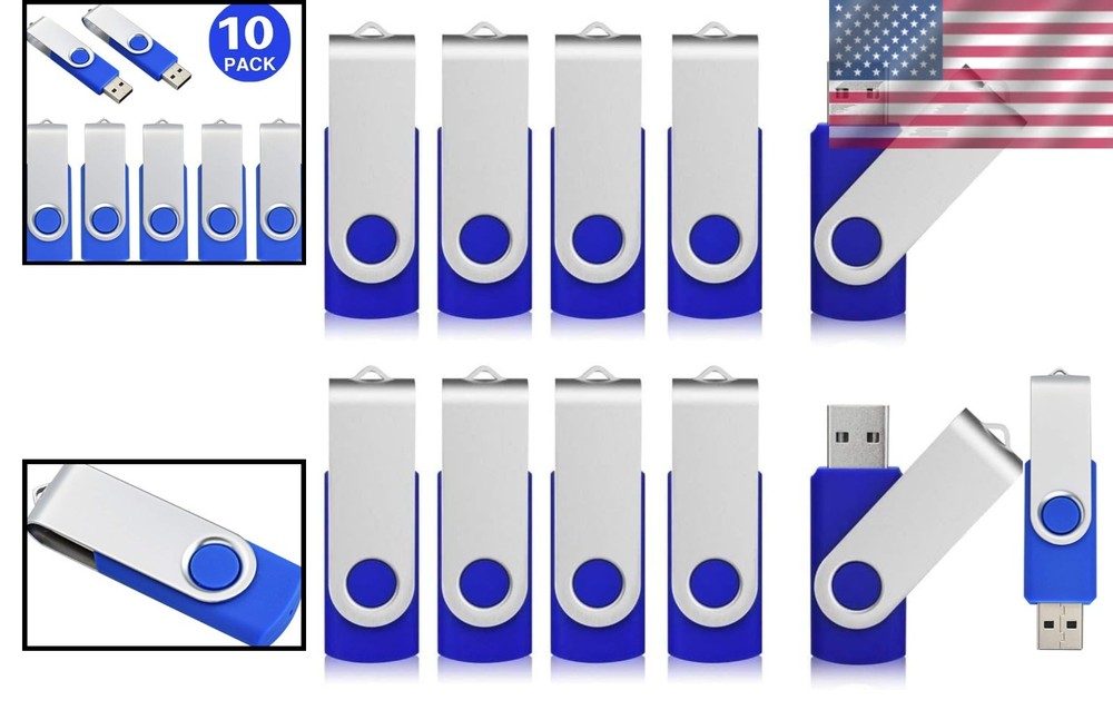 10 Pack 2GB Blue USB Flash Drive Memory Stick