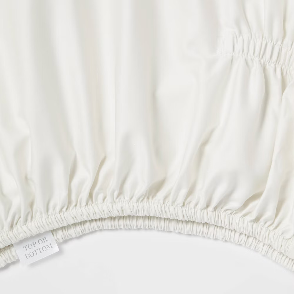 Queen 400 Thread Count Performance Fitted Sheet Sour Cream - Threshold: Cotton