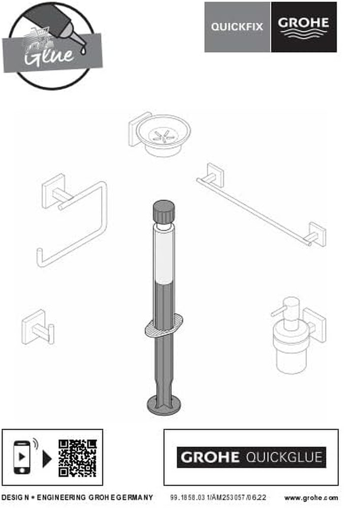 Quickglue A1, Single Syringe for Accessories With Single Fixing Point, Temp