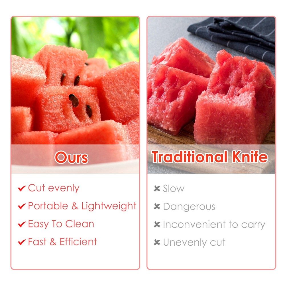 5Packs Watermelon Cutter Slicer Fork Stainless Dual Head Fruit Cutting Fork Tool