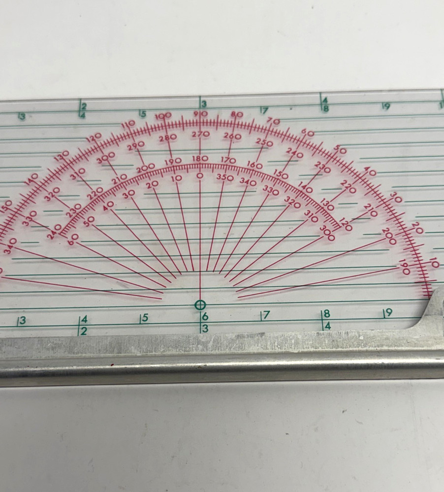 Vintage P-72 Course Protractor Plotter 4 x 15 Clear