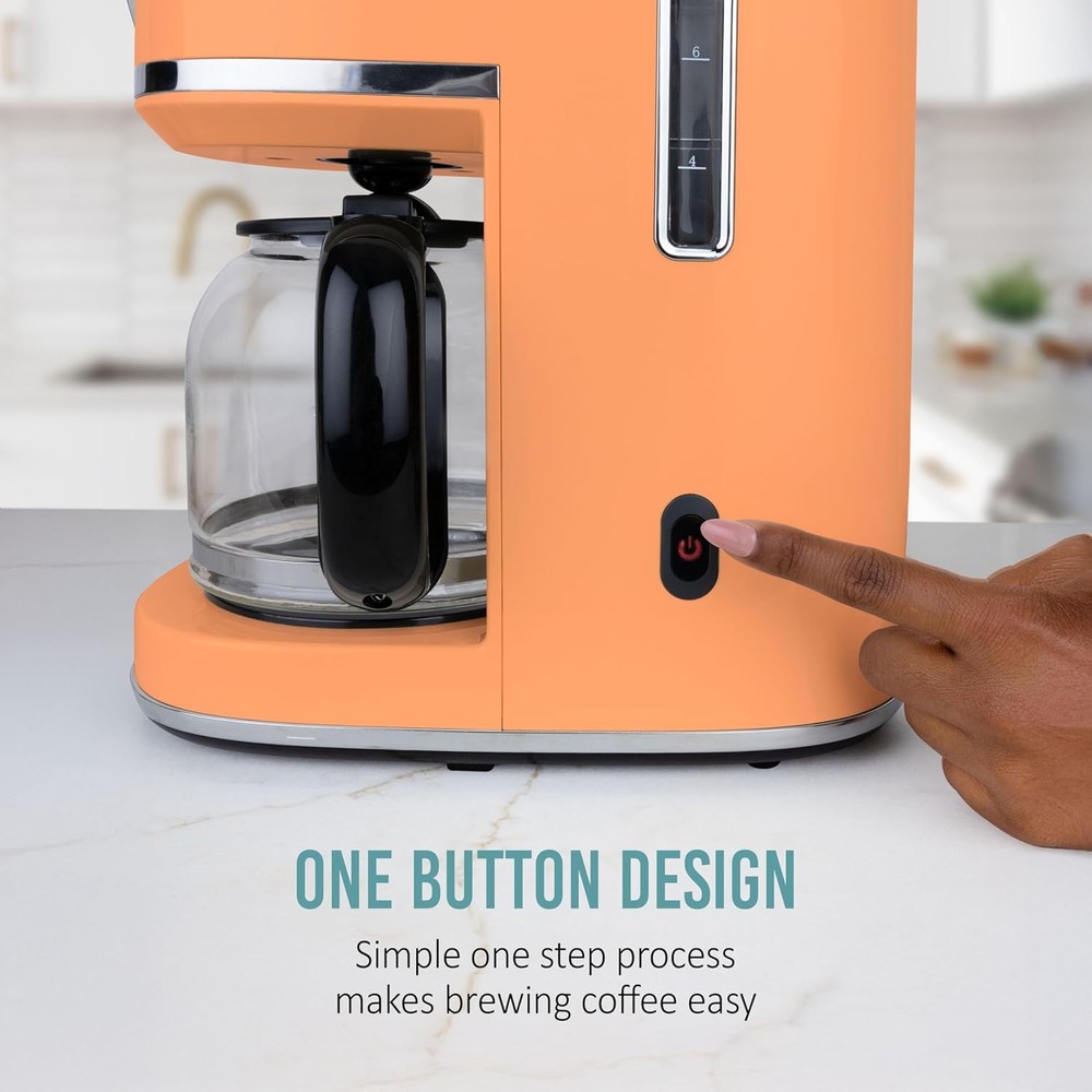 Nostalgia Retro 10-Cup Coffee Maker - Orange One-Touch Drip Brew