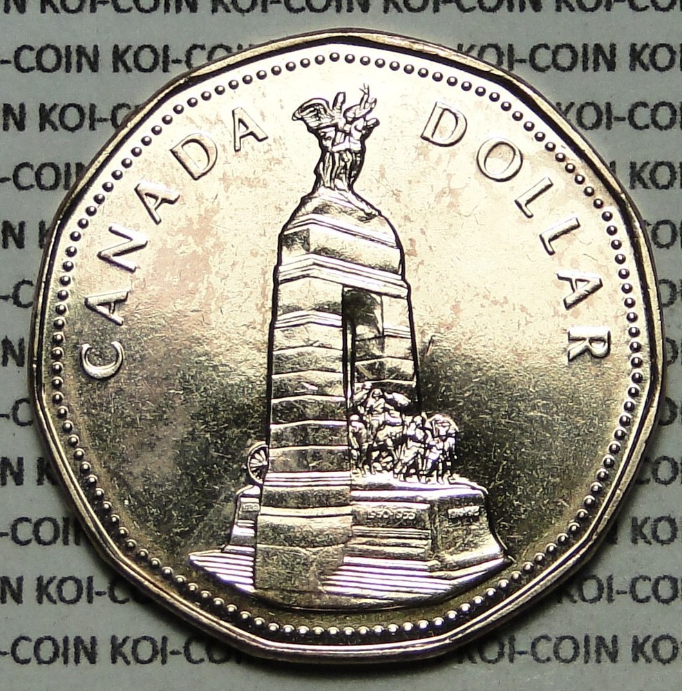 *ERROR*Multiple Die Cracks*Canada 1994 War Monument $1 dollar coin