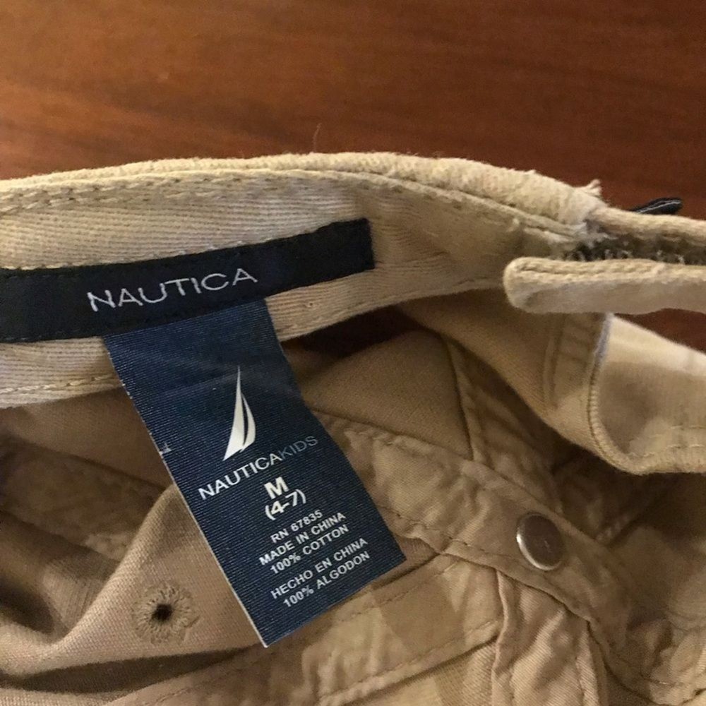 Nautica khaki boys cap medium size 4-7.
