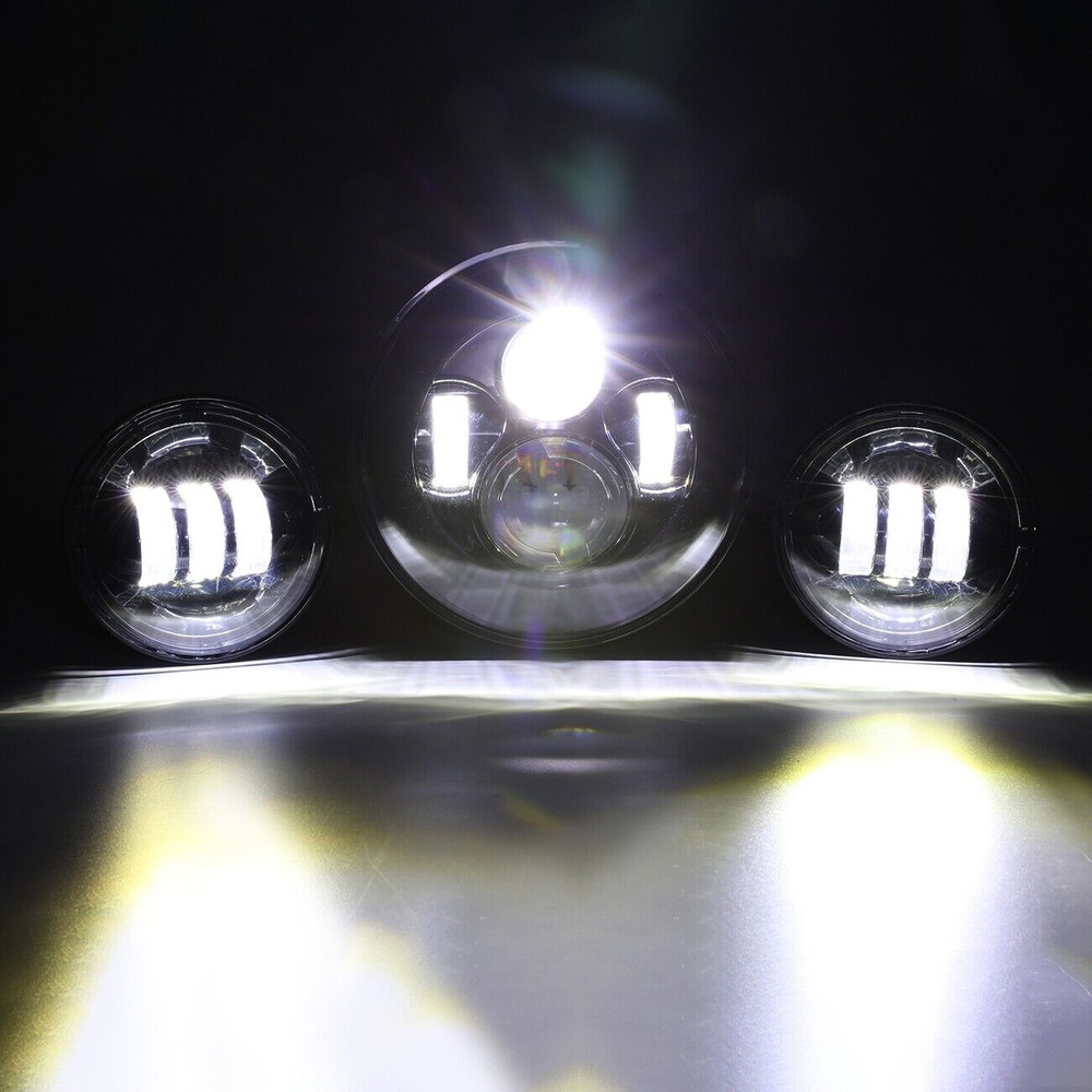 7" Headlight + 4.5" LED Passing Lights For Harley-Davidson Electra Glide Classic