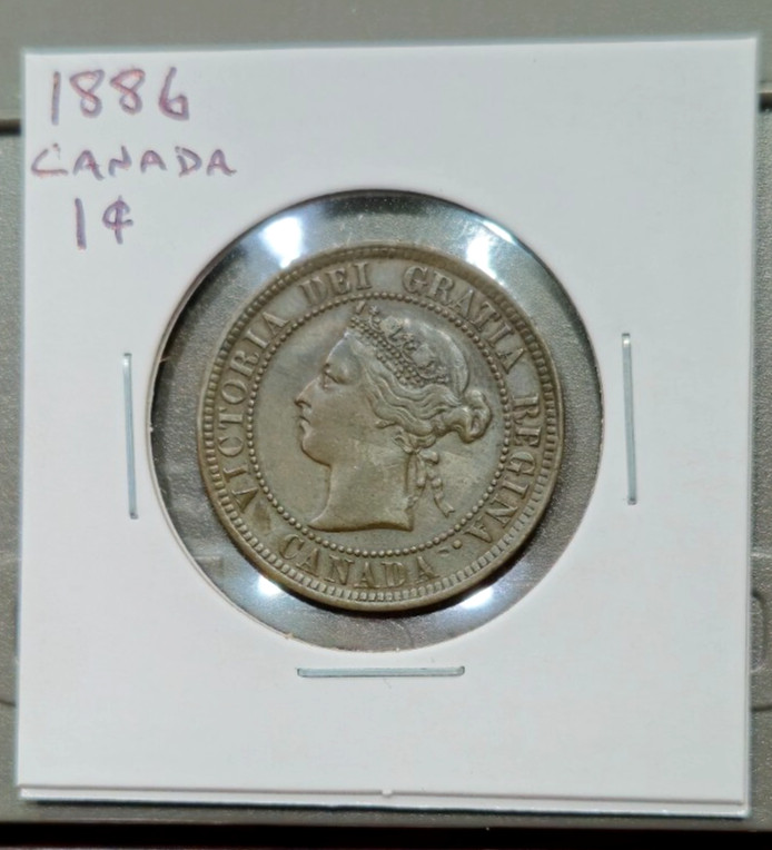 1886 Canada Large Cent - High Grade - Strong Devices - Original
