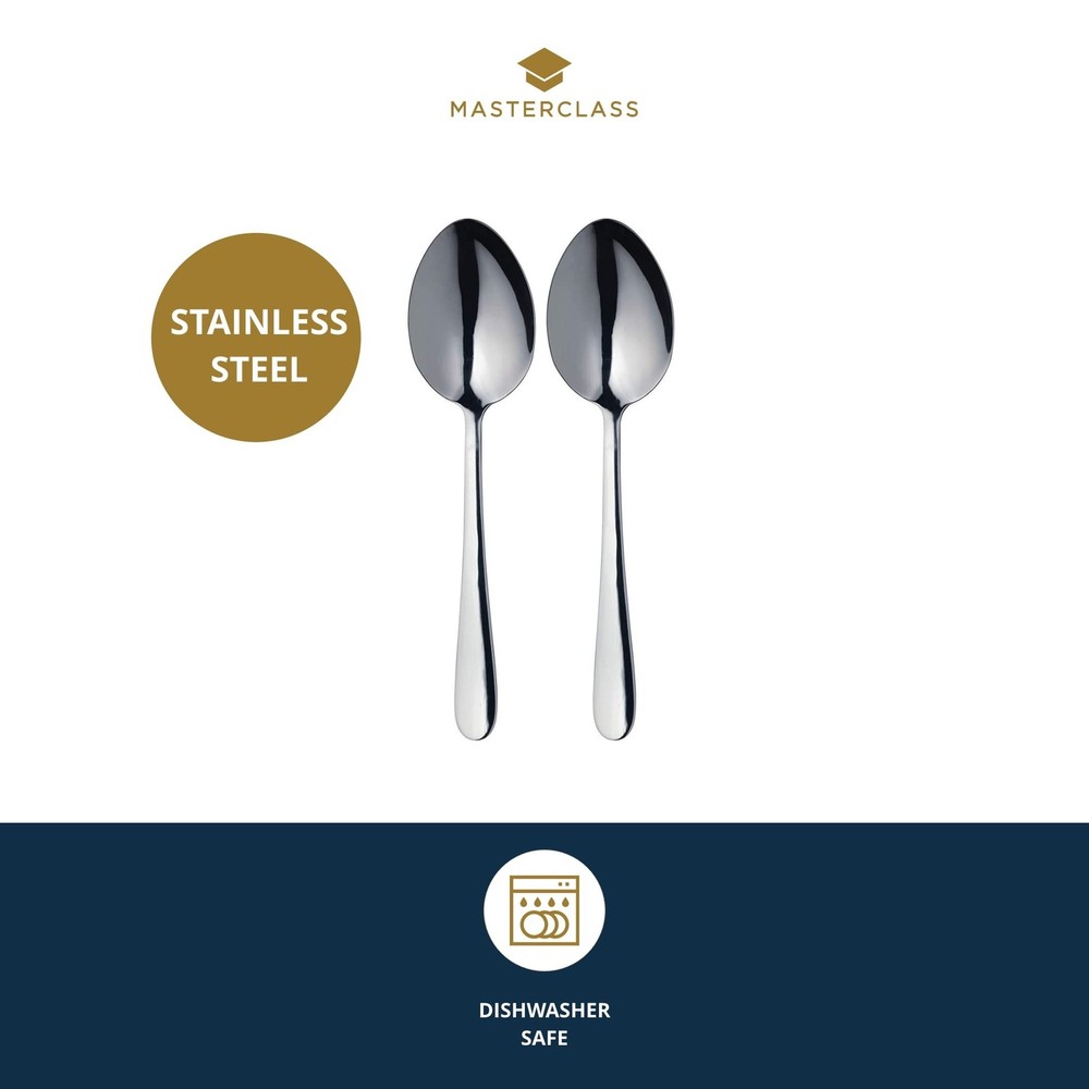 MasterClass Serving Spoons, Stainless Steel, Silver, 23.5 cm